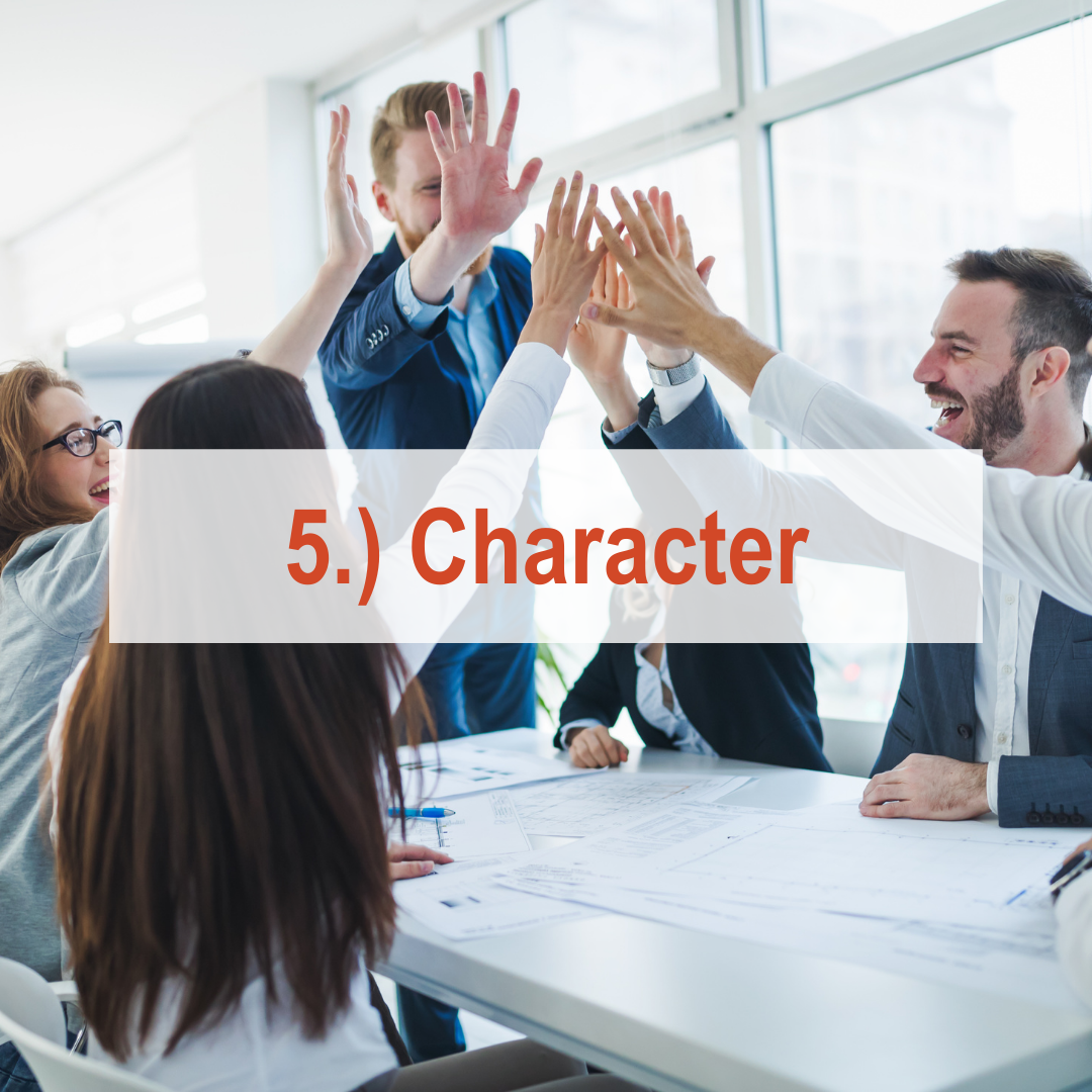 Group of co-workers in board room giving each other high fives | Character