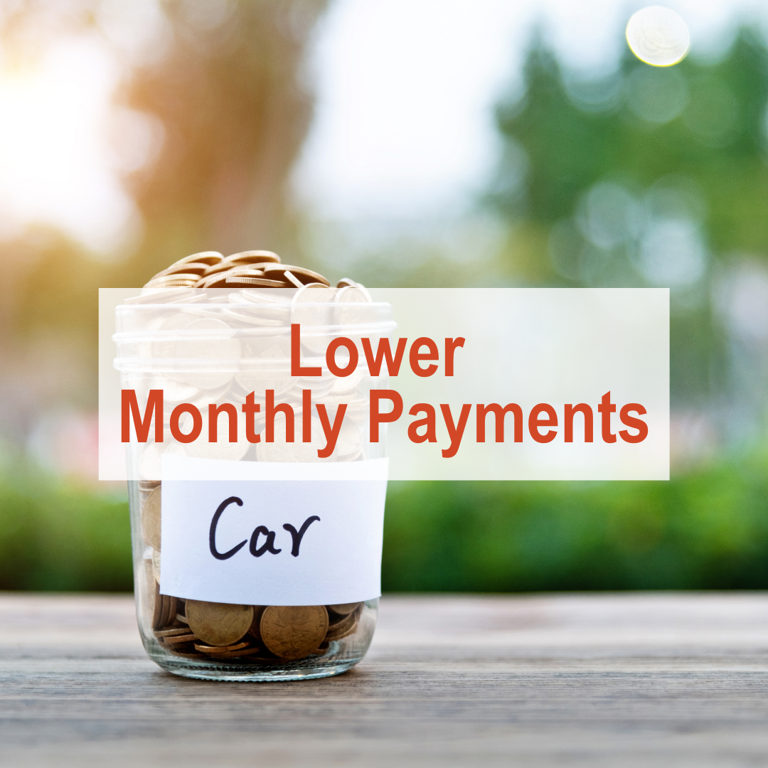 jar of coins sitting on table labeled with car | Lower Monthly Payments