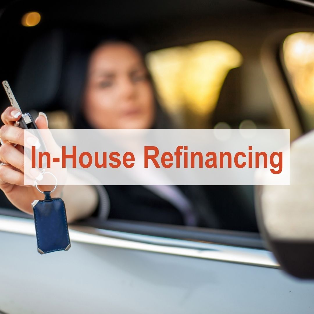 woman holding keys outside of car window | In-House Refinancing