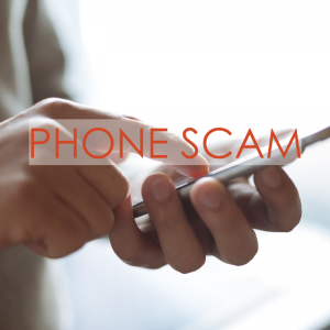 Person holding a cell phone typing | Phone Scam
