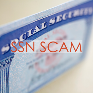 Social security card standing on its side | SSN Scam