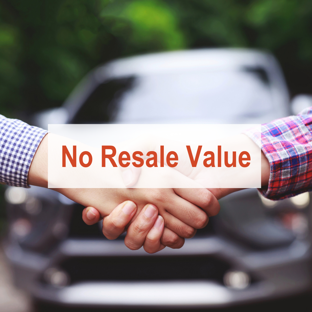 two people shaking hands in front of car | No Resale Value