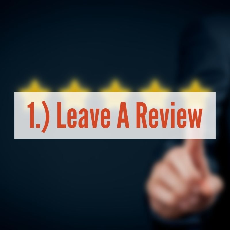 5 stars with finger touching one | Leave A Review