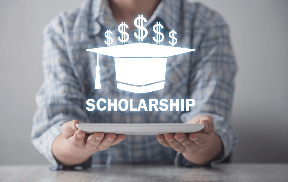 The word "Scholarship" projecting from a tablet