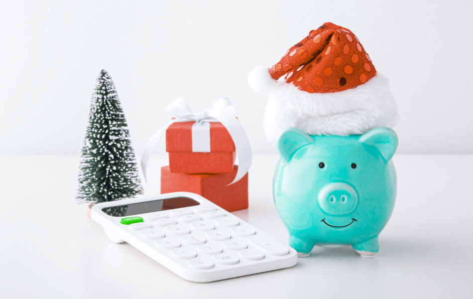 Piggy bank and calculator
