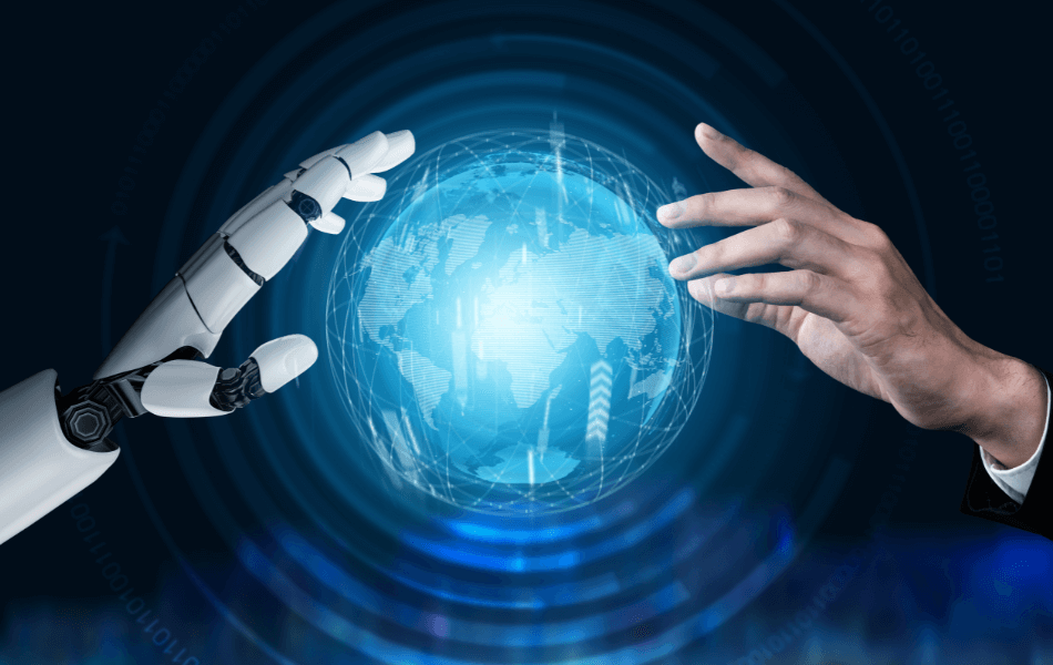 AI hand and human hand