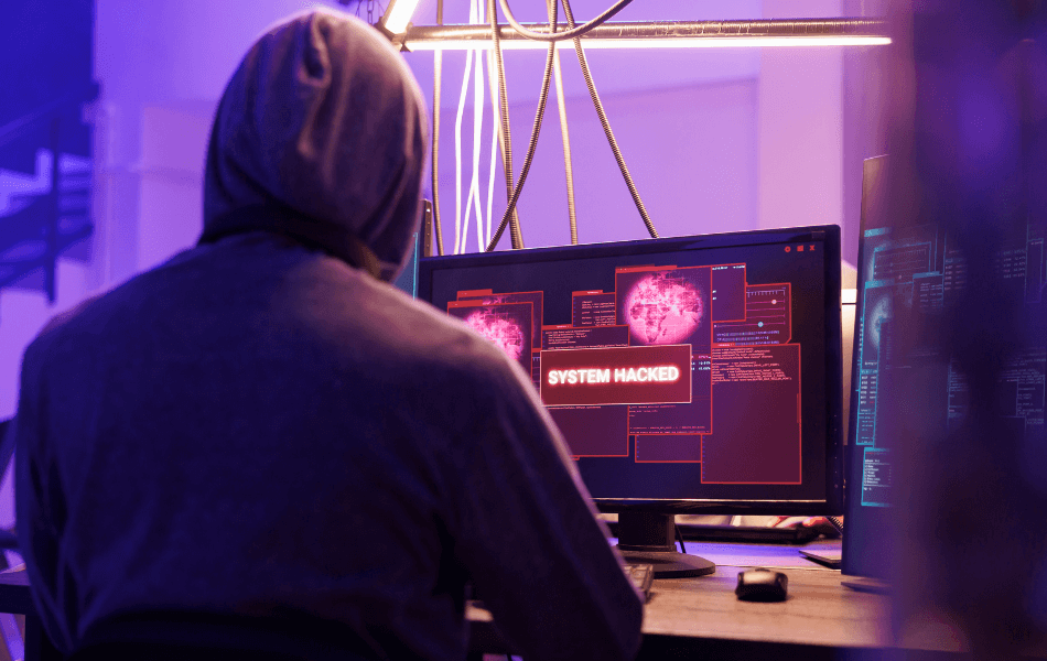 Cybercriminal on the computer