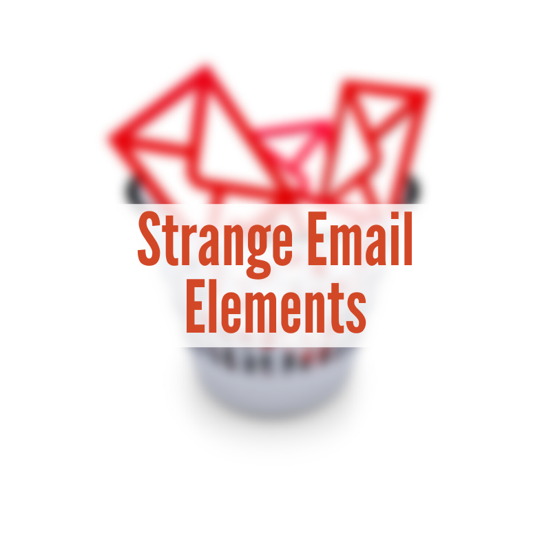 A trash can with red envelopes sticking out | Strange Email Elements
