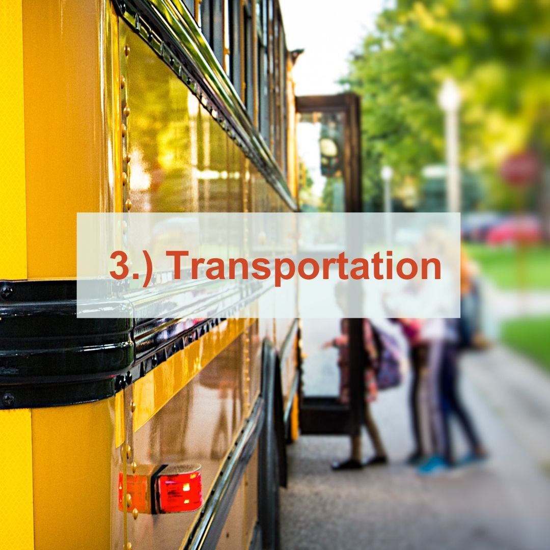Kids getting onto a school bus | Transportation
