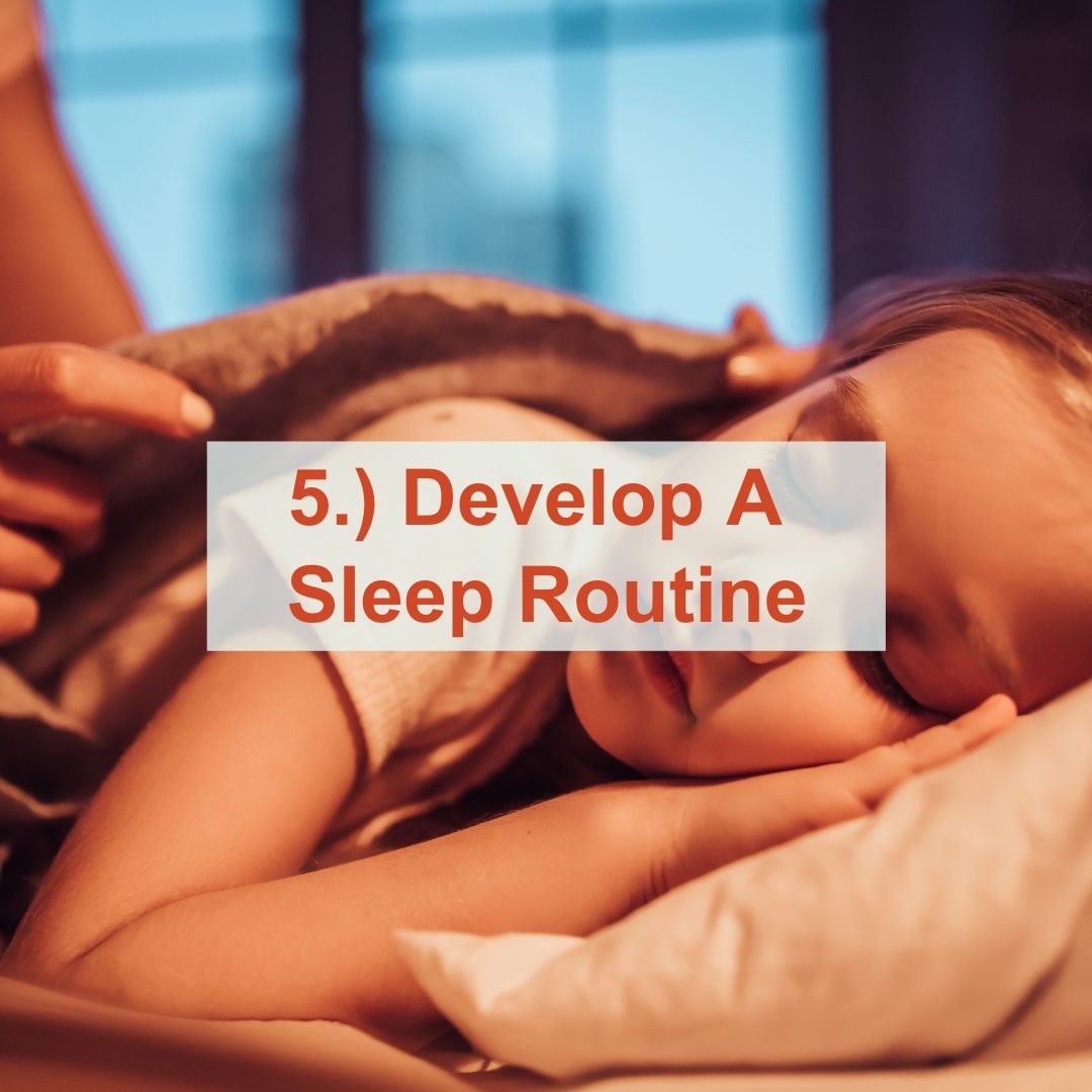 a young girl being tucked into bed by her mother | Develop A Sleep Routine